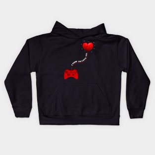 Gamer controller valentines day Kids Hoodie